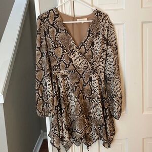 Franco, snake skin print long sleeve dress